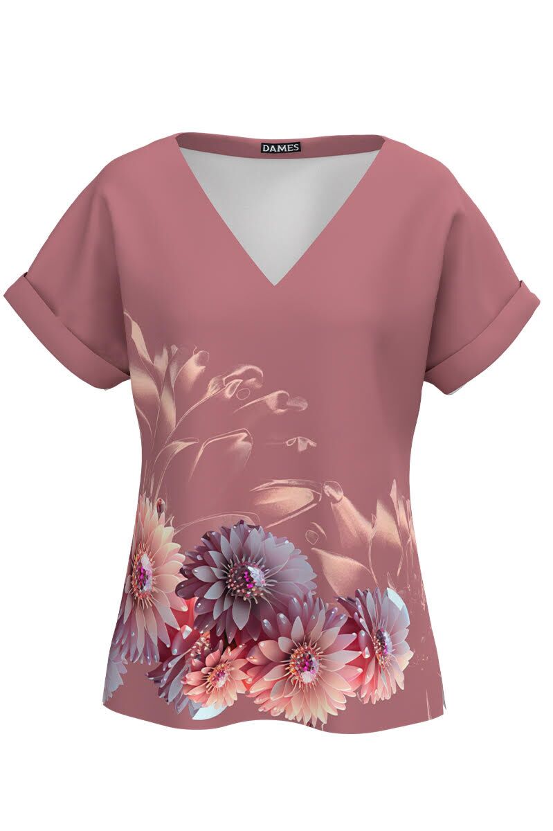 Bluza DAMES de vara cu maneca raglan imprimata cu model floral  