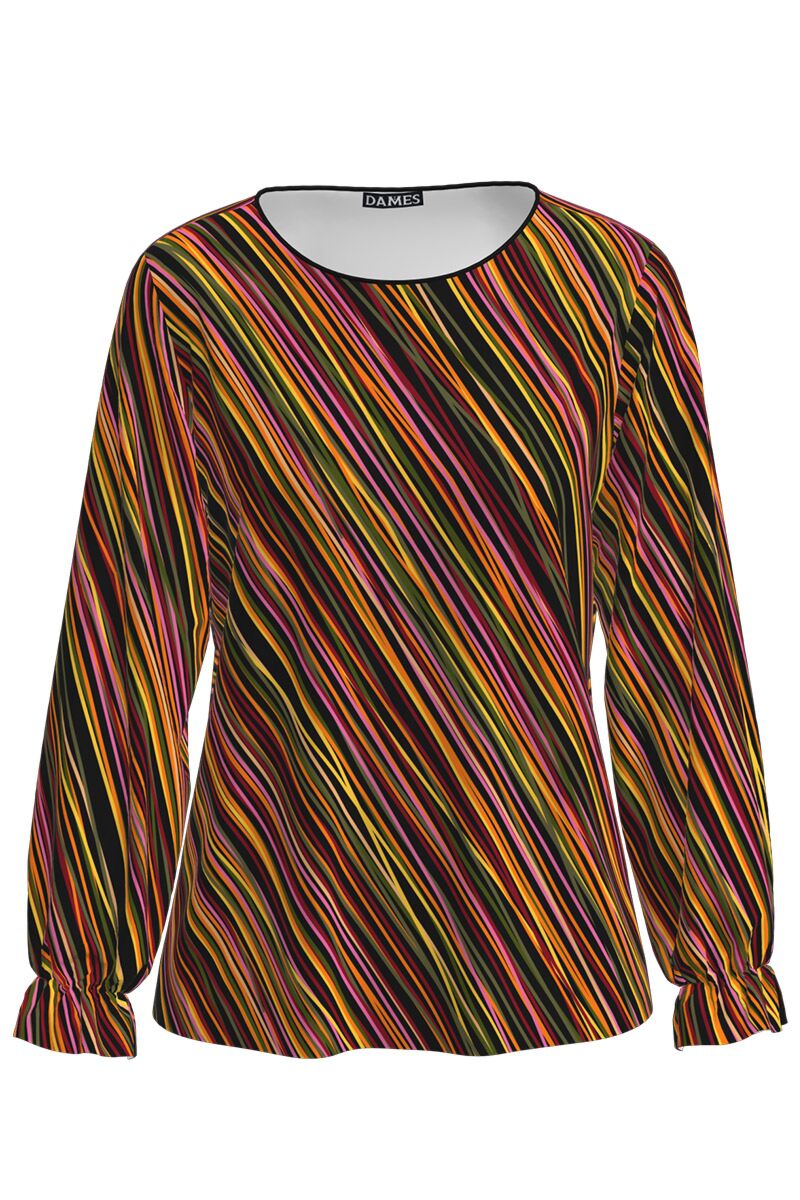 Bluza multicolora cu maneca lunga imprimata digital CMD1798