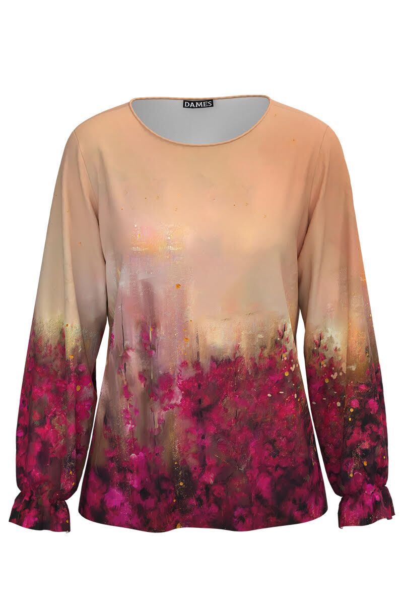 Bluza multicolora imprimata cu model floral  CMD3906