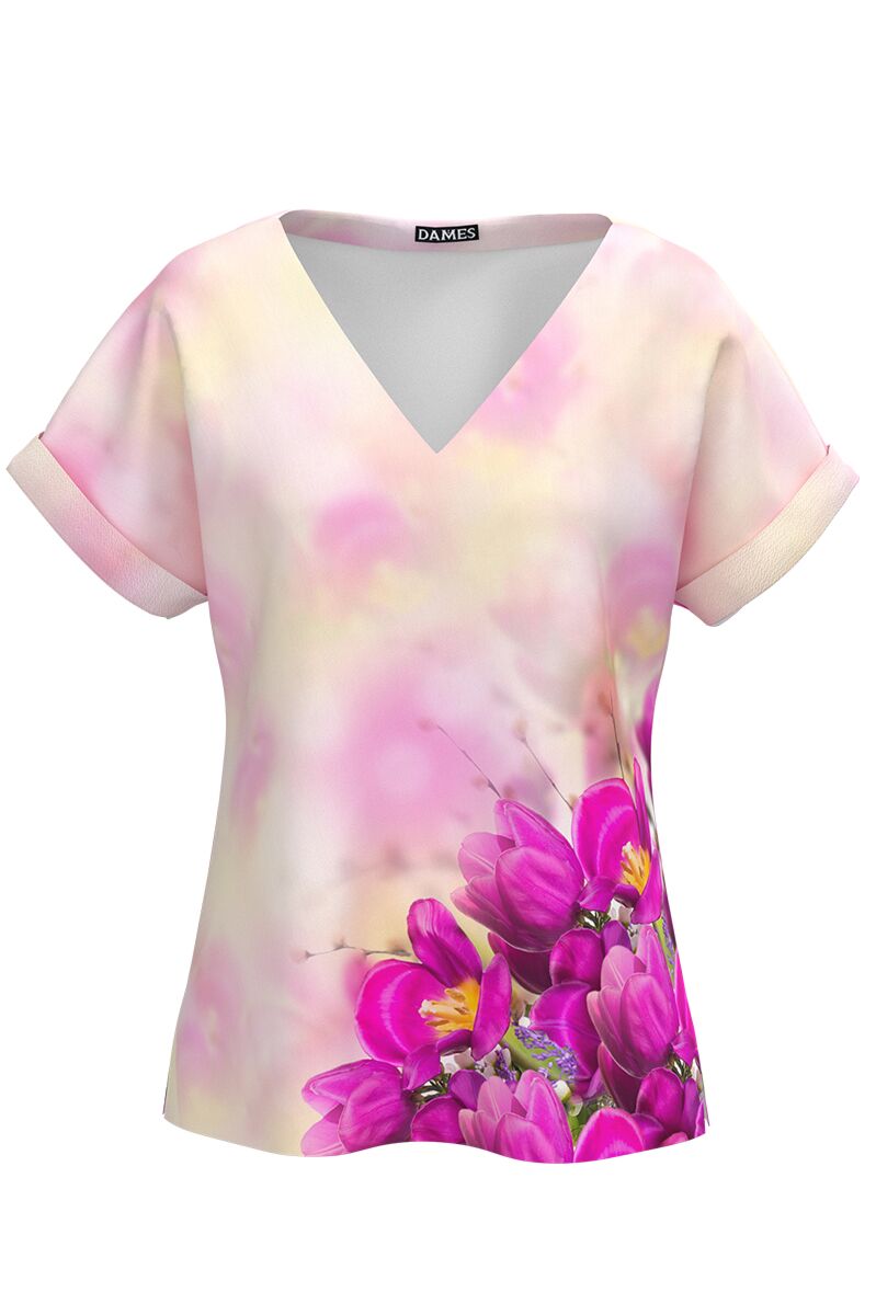 Bluza DAMES de vara cu maneca raglan imprimata cu model floral  