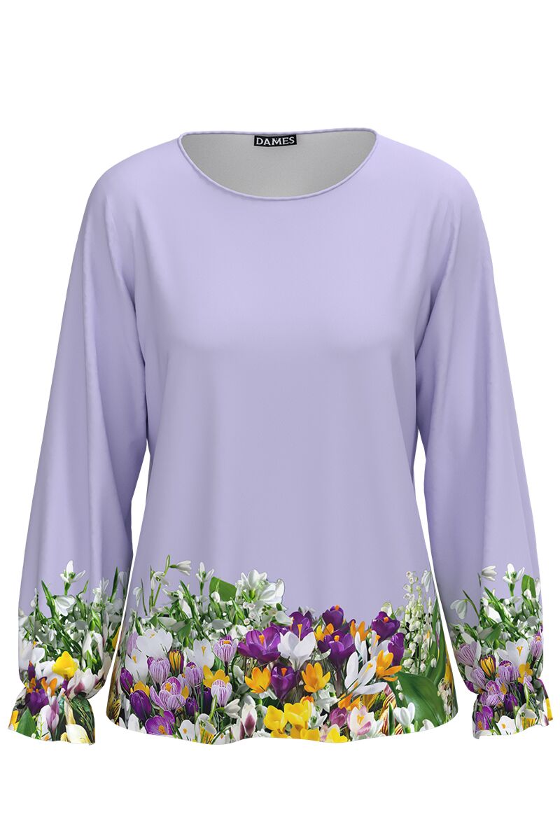 Bluza lila imprimata cu model Branduse  CMD3945