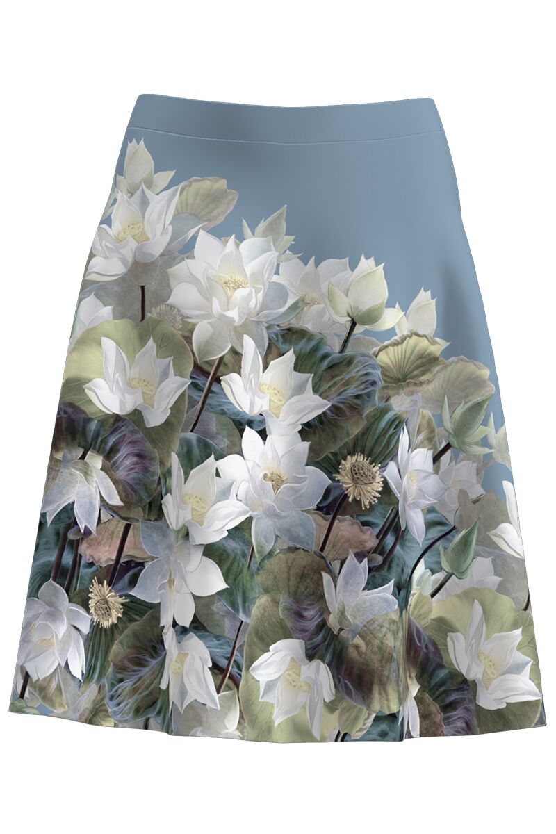 Fusta DAMES clos bleu imprimata cu model floral