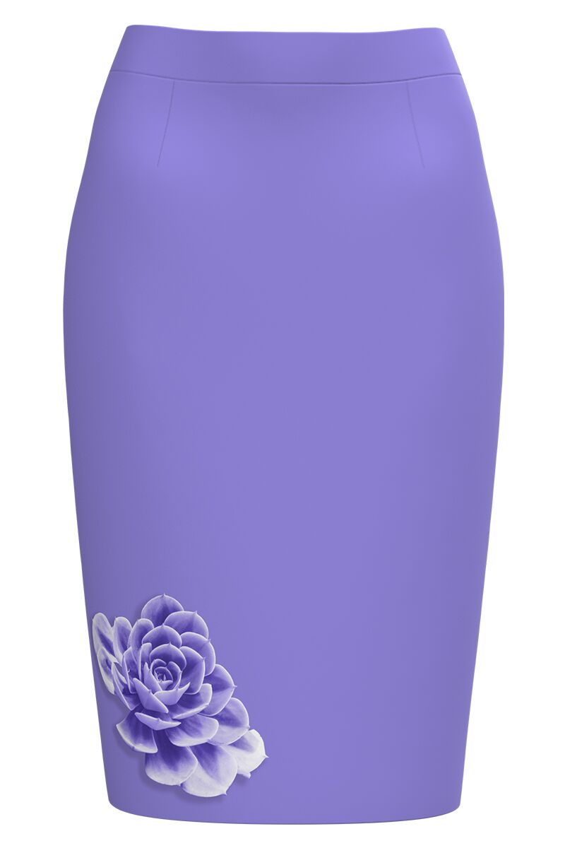 Fusta DAMES  conica lila imprimata cu model floral Very Peri