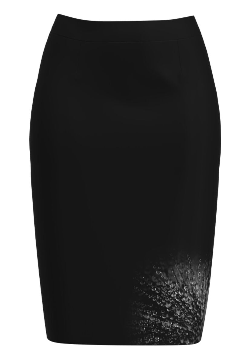 Fusta conica neagra imprimata picaturi de roua  CMD4307