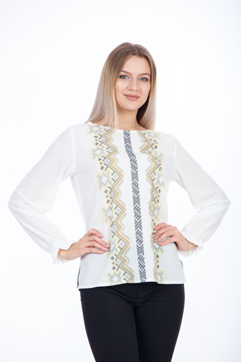 Bluza casual tip ie cu motive traditionale Banat M1102