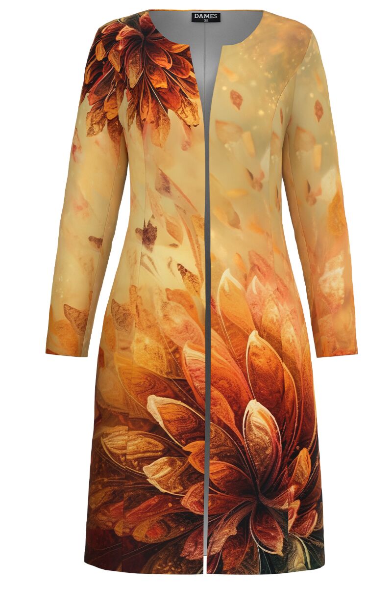 Jacheta DAMES lunga imprimata cu model floral   