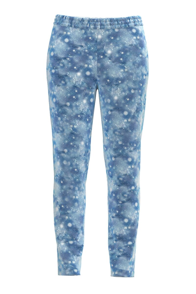 Pantaloni DAMES in nuante de bleu din catifea cu buzunare.