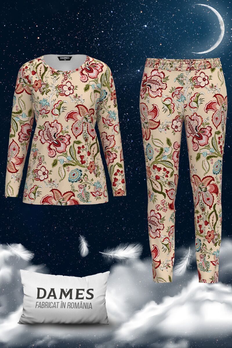 Pijamale DAMES  de dama cu imprimeu floral 