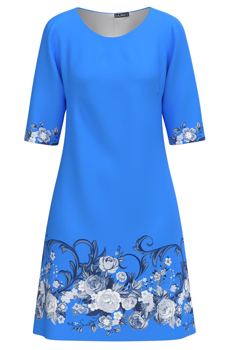 Rochie DAMES bleu casual imprimata cu model floral