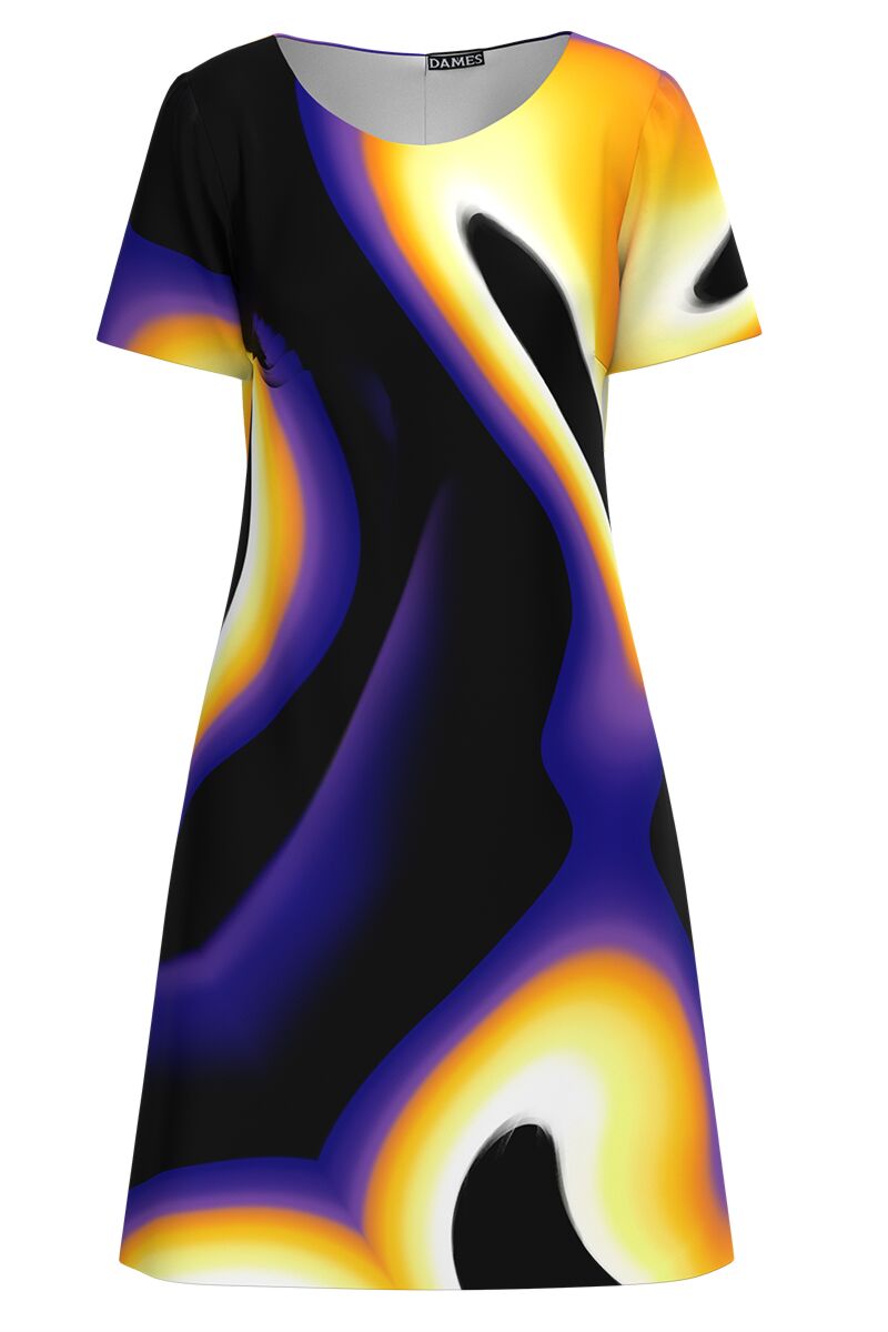 Rochie casual imprimata cu model multicolor  CMD4145