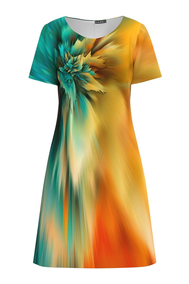 Rochie DAMES  casual multicolora cu imprimeu digital abstract