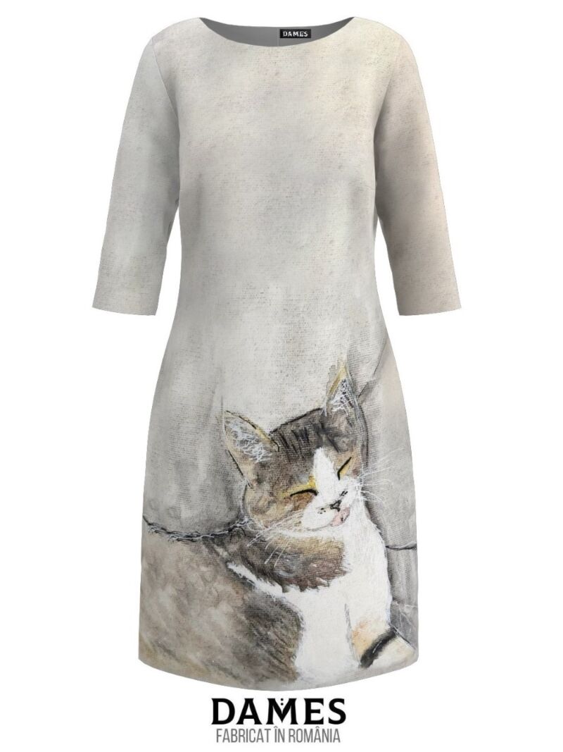 rochie DAMES imprimata cu pisica