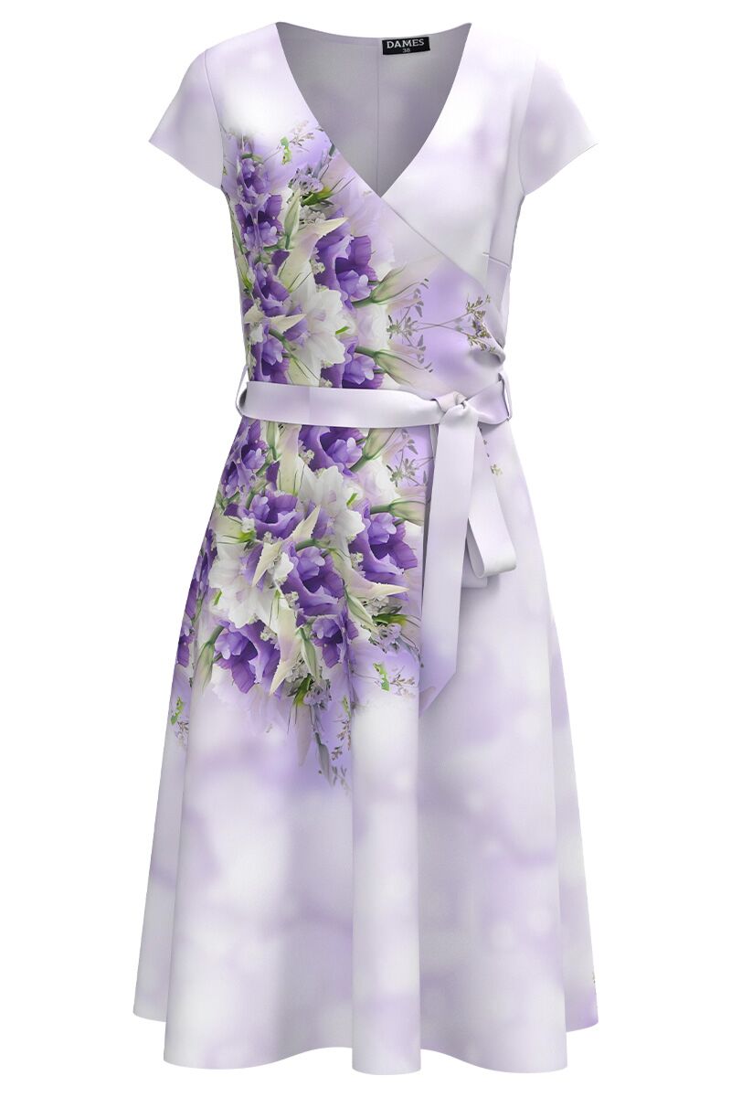 Rochie de vara cu maneca scurta imprimata Violete   CMD4160