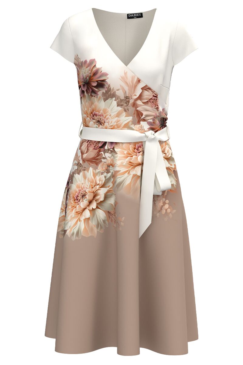 Rochie eleganta de vara cu maneca scurta imprimata floral   CMD4418