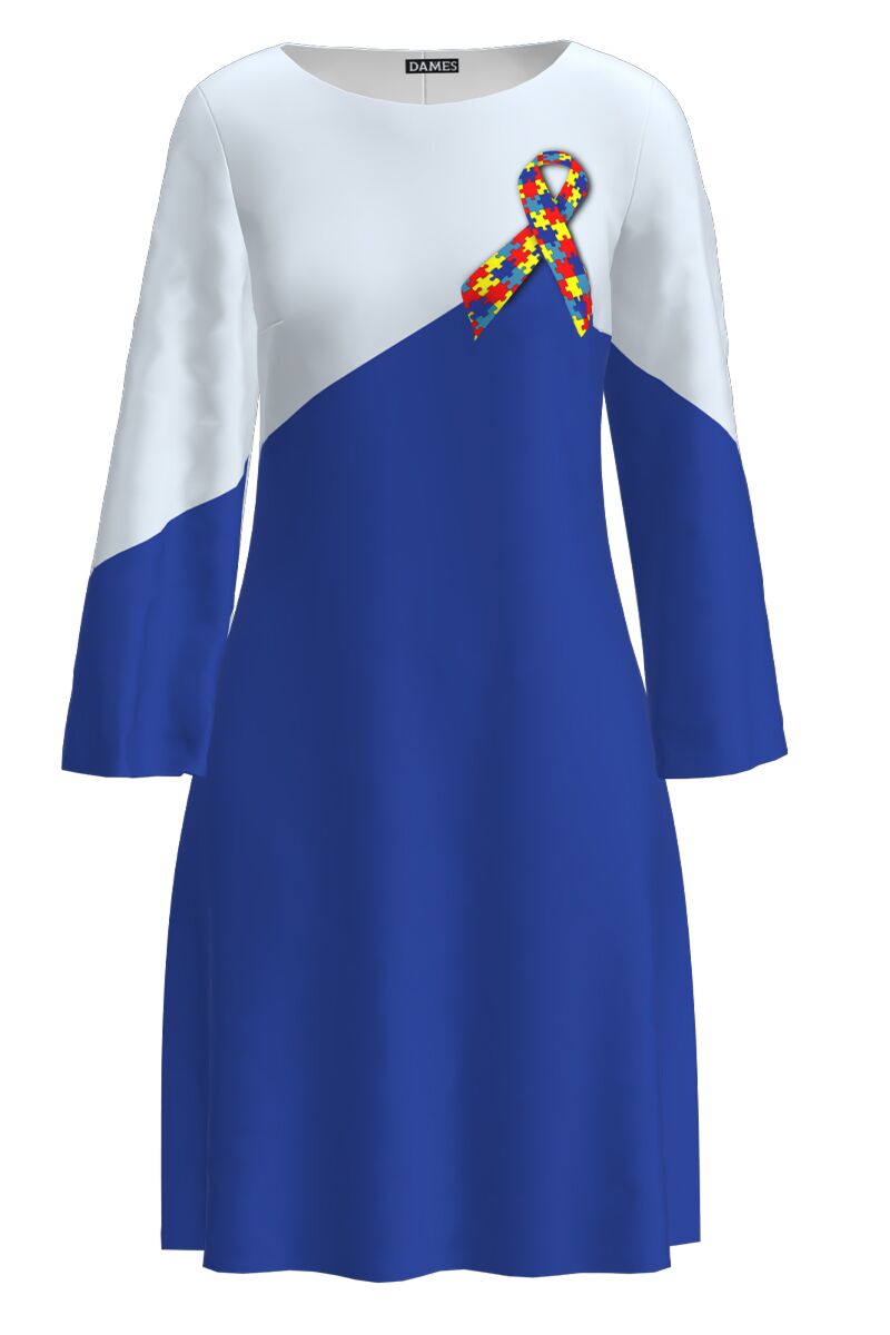 Rochie in doua culori imprimata Simbol CMD2501