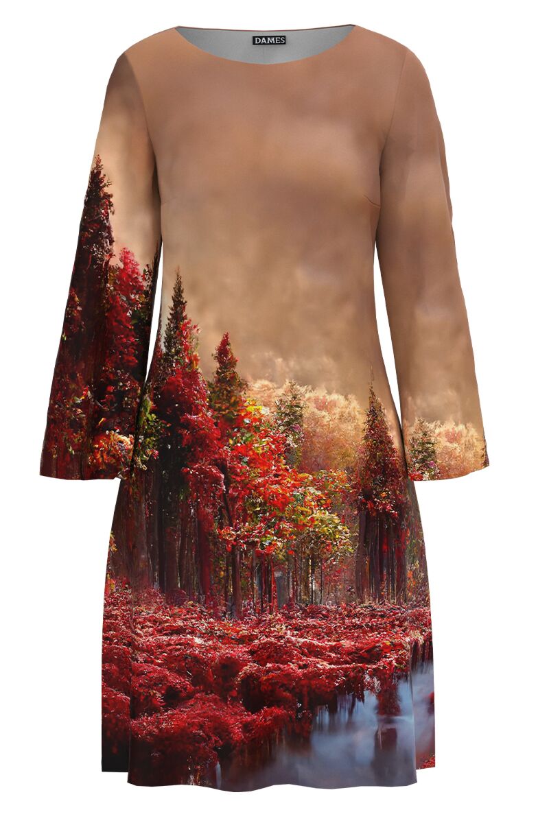 Rochie DAMES multicolora imprimata cu model Autumn  