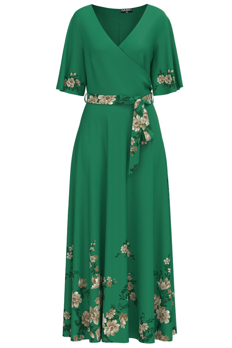 Rochie DAMES verde lunga eleganta de seara imprimata Floral  