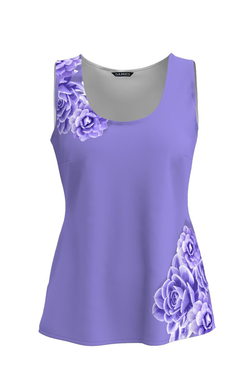 Top casual violet imprimat cu model Floral  CMD3232