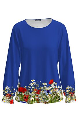 Bluză  DAMES albastra imprimata digital cu model floral