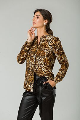 Syndicate promotion fluctuate Bluza cu guler tunică animal print CMD250