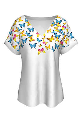 Bluză cu fluturi multicolor CMDB11