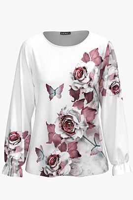 Bluză DAMES alba imprimata digital cu model floral