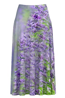 Fusta DAMES clos violet imprimata cu model floral Lavanda 