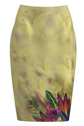 Fusta DAMES  conica imprimata cu model floral multicolor 