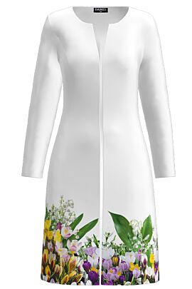 Jacheta DAMES alba lunga imprimata cu model floral Branduse 