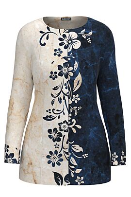 Jacheta de dama de lungime medie imprimata cu model floral CMD2334