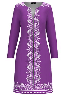 Jacheta de dama purple lunga imprimata cu model Floral
