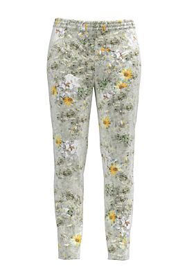 Pantaloni  DAMES cu print floral din catifea cu buzunare