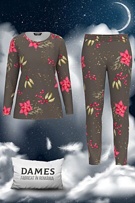 Pijamale dames  de dama chic cu imprimeu floral 