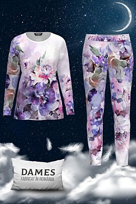 Pijamale DAMES  de dama cu imprimeu floral multicolor 