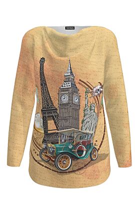 pulover DAMES imprimat cu simboluri ale marilor orase