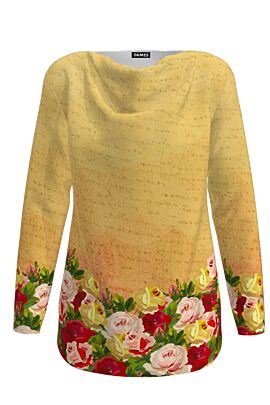 pulover DAMES imprimat cu trandafiri multicolori