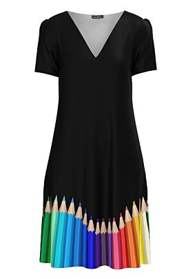 Rochie DAMES casual de vara imprimată Creioane colorate  