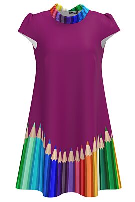 Rochie DAMES casual magenta imprimata Creioane colorate  