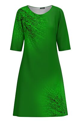 Rochie casual verde imprimata Picaturi de roua  CMD3936