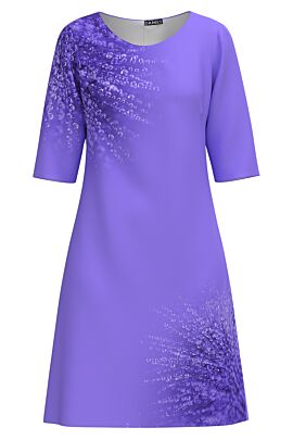 Rochie casual violet imprimata picaturi de roua CMD4309