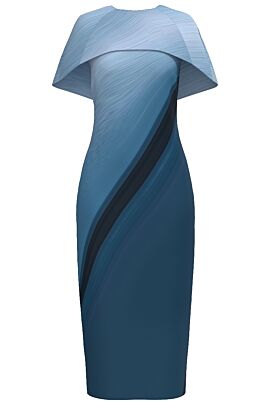 Rochie DAMES lunga cu capa detasabila in nuante de bleu  