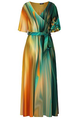 Rochie DAMES multicolora lunga eleganta de seara imprimata digital 